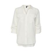 Glitter Shirt Sneeuwwit/Goud Lurex Vero Moda , White , Dames