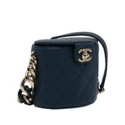 Pre-owned Leather chanel-bags Chanel Vintage , Blue , Dames