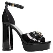 Pre-owned Leather heels Versace Pre-owned , Black , Dames