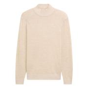 Turtleneck Wool Knit Sweater Beige Tom Tailor , Beige , Heren