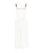 Witte Tankmouwen Casual Midi Jurk Lorena Antoniazzi , White , Dames