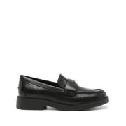 Zwarte leren Loafer Flats Michael Kors , Black , Dames