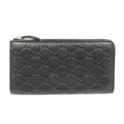 Pre-owned Leather wallets Gucci Vintage , Black , Dames