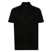 Gebreid poloshirt in zwart Paul & Shark , Black , Heren