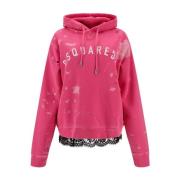 Gedrukt Logo Hoodie Dsquared2 , Pink , Dames