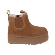 Enkellaarzen van suède met schapenvacht interieur UGG , Brown , Dames