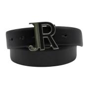 Omkeerbare Zwarte en Blauwe Logogordel John Richmond , Black , Dames