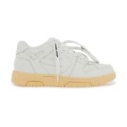 Pijl Leren Sneakers met Gouden Logo Off White , White , Dames