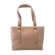 Handtas met Gehamerd Patroon en Voorlogo Coccinelle , Beige , Dames