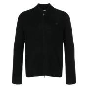 Merino Logo Zip Sweater in Zwart J.Lindeberg , Black , Heren