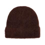 Alpaca Fuzzy Beanie Hat Séfr , Brown , Heren