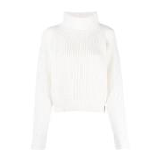 Witte Gebreide Turtleneck Trui Lorena Antoniazzi , White , Dames