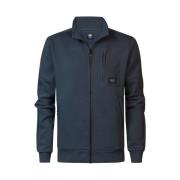 Midnight Blue Zip Sweater Men Petrol , Blue , Heren