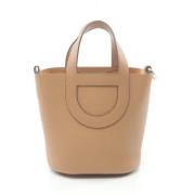 Pre-owned Leather handbags Hermès Vintage , Beige , Dames