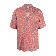 Blauwe Paisley Korte Mouw Overhemd Marcelo Burlon , Red , Heren