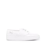 Witte Leren Lage Sneakers Sergio Rossi , White , Dames