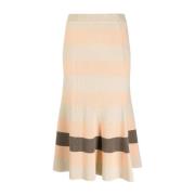 Beige Kasjmier Katoen Gebreide Rok Joseph , Beige , Dames