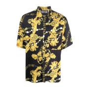 Zwarte Strikprint Lange Mouw Shirt Versace Jeans Couture , Multicolor ...