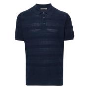 Blauw Zijde Katoen Polo Shirt Corneliani , Blue , Heren