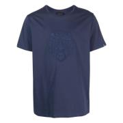 Blauw Katoenen Ronde Hals T-shirt Billionaire , Blue , Heren