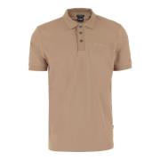 Katoenen Polo Shirt met Logodetail Hugo Boss , Beige , Heren