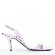 Pre-owned Leather sandals Yves Saint Laurent Vintage , Pink , Dames