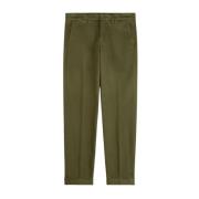 Slim Gabardine Broek Fay , Green , Heren