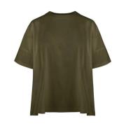 Katoen Khaki Box T-shirt Vrouwen BomBoogie , Green , Dames