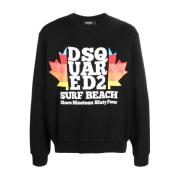 Sweatshirt met Grafische Print Dsquared2 , Black , Heren