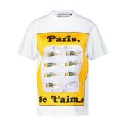 Katoenen Print T-shirt Bastille , White , Dames