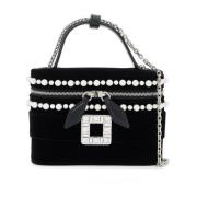 Velvet Mini Vanity Handtas Roger Vivier , Black , Dames