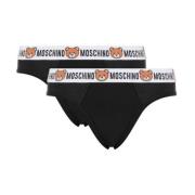 Heren Katoenen Stretch Briefs Moschino , Black , Heren