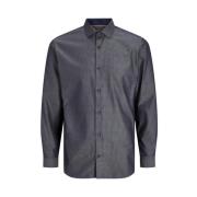 Blauw Detail Overhemd Lange Mouwen Jack & Jones , Blue , Heren