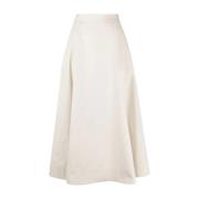 Witte Casual Katoen Nylon Midi Rok Lorena Antoniazzi , White , Dames