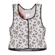 Vest met bloemmotief Munthe , White , Dames