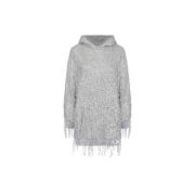 Geborduurde Pailletten Franje Hoodie Jurk Elisabetta Franchi , Gray , ...