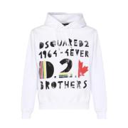 Gedrukte Logo Hoodie Dsquared2 , White , Heren