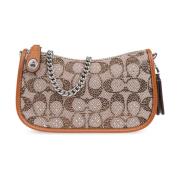 Schoudertas met logo Coach , Beige , Dames