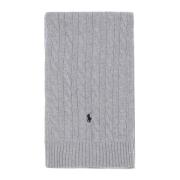 Merino Wol Ribbel Sjaal Polo Ralph Lauren , Gray , Heren