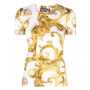 Barocco-print wit katoenen t-shirt Versace Jeans Couture , Multicolor ...