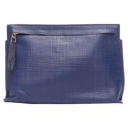 Pre-owned Leather clutches Loewe Pre-owned , Blue , Heren