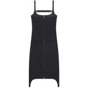 Zwarte Maxi Jurk met Bandjes Courrèges , Black , Dames