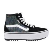 Tapered Hi-Top Leren Schoenen Vans , Black , Dames