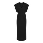 Zwarte Comfreybbatalia Jurk met V-Hals Bruuns Bazaar , Black , Dames