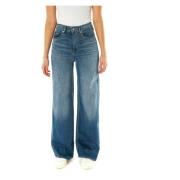 Flared High Waist Jeans Denham , Blue , Dames