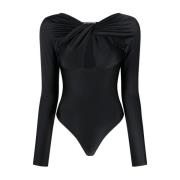 Zwarte bodysuit met uitsparingen, casual stijl Coperni , Black , Dames