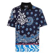 Blauw poloshirt met korte mouwen Just Cavalli , Blue , Heren