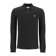 Klassieke Lange Mouw Polo Shirt Lacoste , Black , Heren