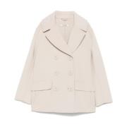 Witte Wollen Jas voor Vrouwen Max Mara , White , Dames