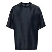 Blauw Elegant Kortemouw T-shirt Giorgio Armani , Blue , Heren